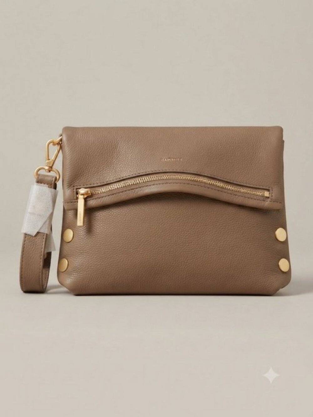 💕HAMMITT💕 VIP Medium Pebbled Leather Crossbody Bag ~ Sculpted Taupe NWT - Picture 3 of 5